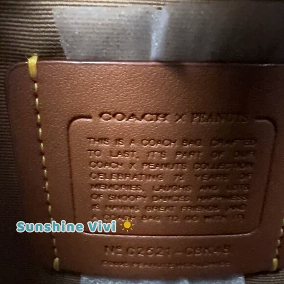 Coach X CBK48 Peanuts Sullivan Crossbody Bag Signature Canvas With Snoopy Print - Picture 6 of 6